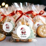 Personalised Cute Santa Claus Reindeer Waterproof Stickers Labels with Name Gift Decor Christmas Festival Party Favors for Family Friends