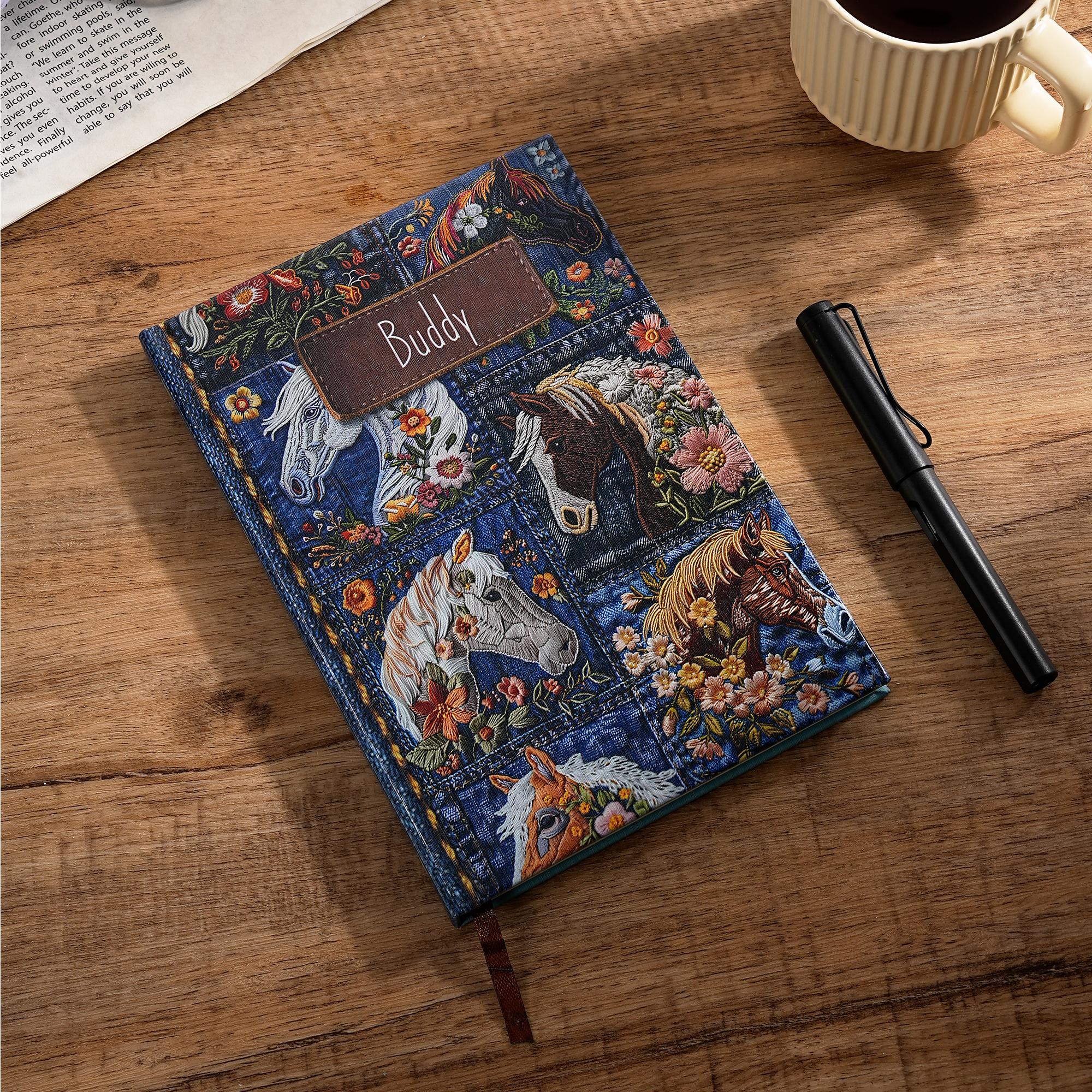 Carnet de notes en denim avec texte et 100 pages lignées Cadeau d'anniversaire pour les femmes