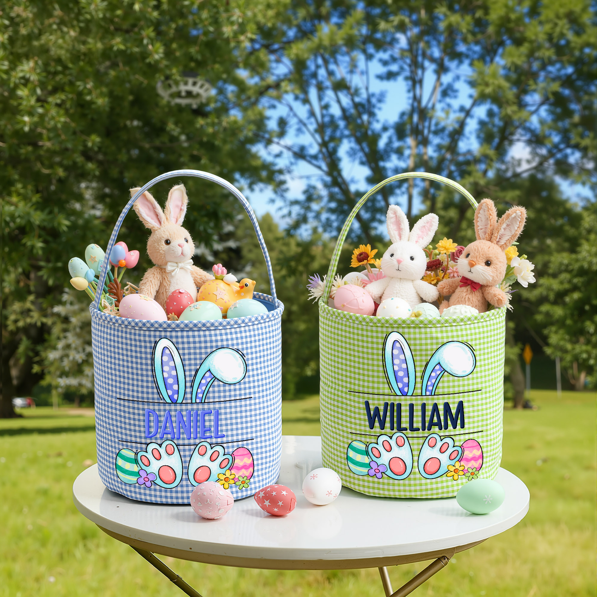 01-2-Personalized Multi-Color Peter Rabbit Large Capacity Easter Egg Hunting Basket with Name Easter Gift for Children  (跨库复制)