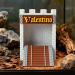 Personalised 3D Printed Castle Stone Wall Bridge Feeder Box with Text Reptile Habitat Adoption Anniversary Gift for Lizard Reptile Owners