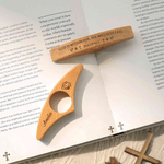 Personalised Birth Flower Bible Verse Wooden Thumb Book Page Holder with Engraved Text Book Accessories Birthday Gift for Bookworm Christian