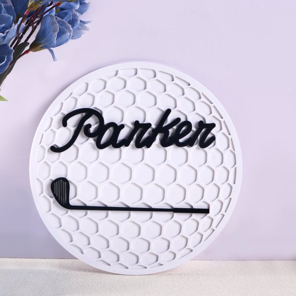 Personalized Golf Ball Acrylic Name Sign Wall Decor Club Competition Souvenir Birthday Gift for Golf Lovers