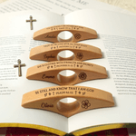 Personalised Birth Flower Bible Verse Wooden Thumb Book Page Holder with Engraved Text Book Accessories Birthday Gift for Bookworm Christian