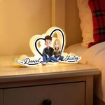 Personalized 3D Style Cartoon Character Acrylic LED Night Light with Name Home Decor Valentine's Day Gift for Couple