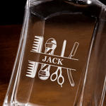 Personalised Engraved Hair Stylist Tools Whiskey Decanter with Name Birthday Father's Day Gift for Bartender Barber