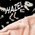 Gepersonaliseerde Dinosaurus Fossiel Zachte Deken met Kap met Naam Dagelijks Gebruik Verjaardagscadeau voor Kinderen Tieners Jongens