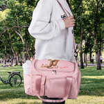 Personalized Watercolor Birth Flower Cowboy Boots Travel Duffel Bag with Name and Shoes Compartment Birthday Travel Gift for Cowgirl