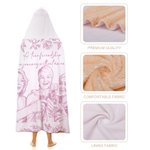 Personalisierte Retro Stift und Tinte Zeichnung Stil Foto weiche Kapuze Decke mit Text Jahrestag Geburtstag Geschenk für beste Freundin