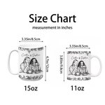 Gepersonaliseerde Retro Pen Tekening Stijl Bloemen Foto 11 oz 15 oz Keramische Mok met Tekst Dagelijks Gebruik Verjaardagscadeau voor Vrienden Besties