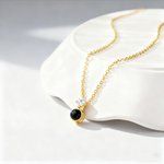 Personalized Birthstone Photo Projection Necklace Dainty Jewelry Anniversary Birthday Memorial Gift for Women