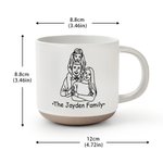 Personalized Line Art Photo Portrait 12 oz Ceramic Coffee Mug with Handle and Text Daily Use Birthday Gift for Family Friends