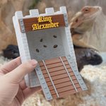 Personalised 3D Printed Castle Stone Wall Bridge Feeder Box with Text Reptile Habitat Adoption Anniversary Gift for Lizard Reptile Owners
