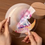 Personalized Fantasy Unicorn Dreamy Moon LED Night Light with Wooden Base and Name Nursery Decor Birthday Baby Shower Gift for Girls