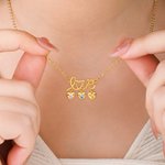 Gepersonaliseerde 1-3 Familie Hart Geboortesteen Liefde Ketting Sieraden met Namen Verjaardag Verjaardagscadeau voor vrouwen