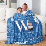 Personalisierte Cartoon-Figur Kuscheldecke mit Namen und Initiale Haus Deko Geburtstag Weihnachtsgeschenk für Familie Freunde