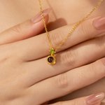 Personalized Birthstone Photo Projection Necklace Dainty Jewelry Anniversary Birthday Memorial Gift for Women