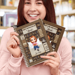 Personalized Bookshelf Cartoon Character A5 Spiral Notebook with Name and 120 Lined Pages Daily Use Birthday Gift for Family Kids