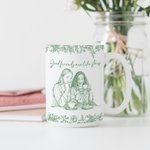 Gepersonaliseerde Retro Pen Tekening Stijl Bloemen Foto 11 oz 15 oz Keramische Mok met Tekst Dagelijks Gebruik Verjaardagscadeau voor Vrienden Besties