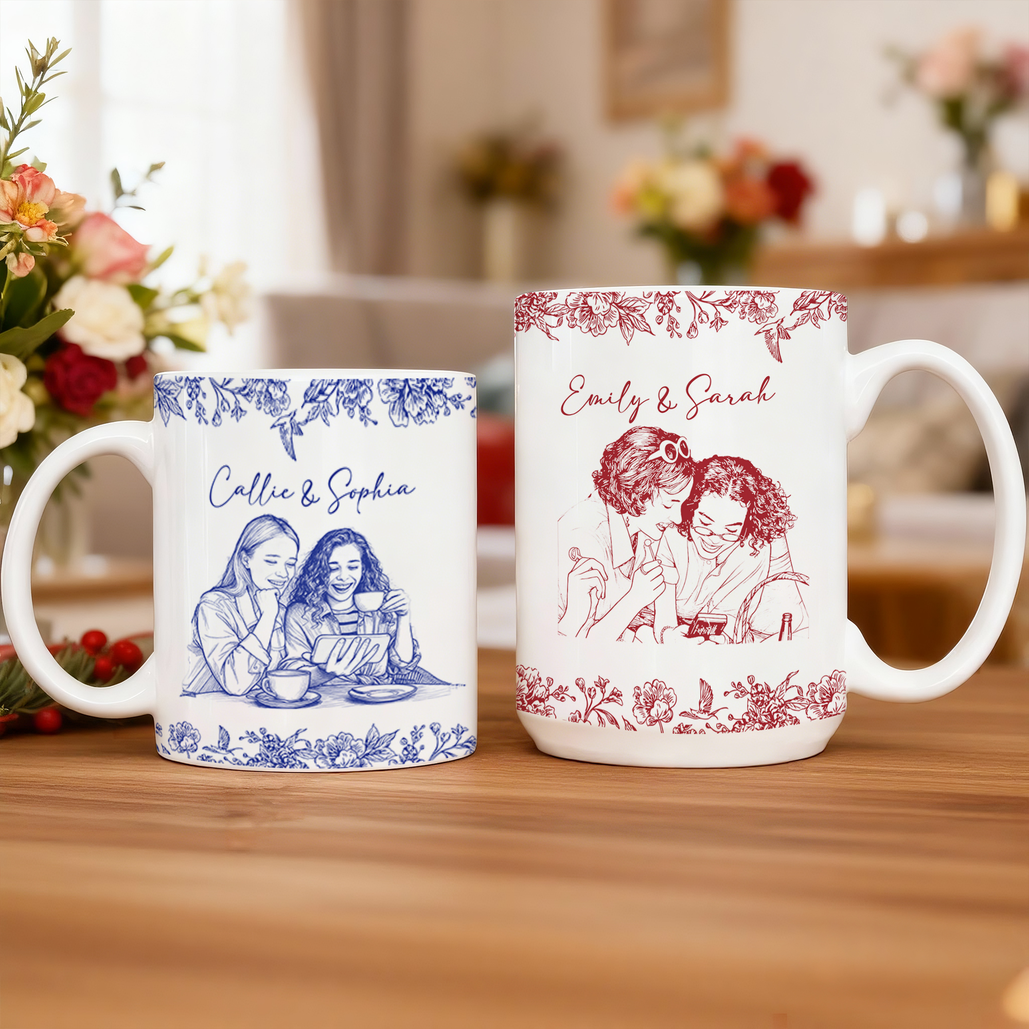 Tasse en céramique 11 oz 15 oz avec texte Usage quotidien Cadeau d'anniversaire pour les amis Besties