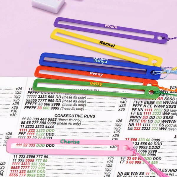 Personalisierte Multicolor 3D-gedruckt Mahjong Linie Leser mit Namen und Quasten Mahjong Club Game Night Geschenk für Mahjong-Liebhaber