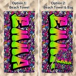 Serviette de plage surdimensionnée à séchage rapide personnalisée avec nom Cadeau d'anniversaire pour les enfants et la famille