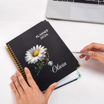 Personalized Birth Flower Gemstone 2026 Planner Spiral A5 Notebook with Name and Weekly Monthly Planner Pages Daily Use Birthday Gift for Students