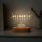 A Growing Love from Grandma's Garden - Personalized Birth Flowers LED Night Light Mother's Day Birthday Gift