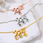 Gepersonaliseerde 1-3 Familie Hart Geboortesteen Liefde Ketting Sieraden met Namen Verjaardag Verjaardagscadeau voor vrouwen