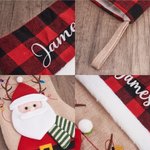 Gepersonaliseerde 3D Sneeuwpop Kerstman en IJsbeer Kerstsok met Geborduurde Naam Huisdecoratie Kerstcadeau voor Kinderen Vrienden en Familie