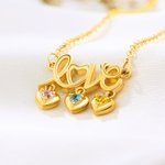 Gepersonaliseerde 1-3 Familie Hart Geboortesteen Liefde Ketting Sieraden met Namen Verjaardag Verjaardagscadeau voor vrouwen