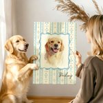 Personalised Watercolour and Coloured Pencil Style Pet Portrait Photo Canvas Painting with Name Home Decor Pet Birthday Gift for Pet Lovers Owners