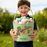 Personalizado lindo conejito de camuflaje Flor Plaid Cesta de Pascua con el nombre de Pascua Huevo Hunt Pascua Regalo para Niños Niñas