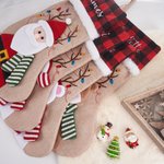 Gepersonaliseerde 3D Sneeuwpop Kerstman en IJsbeer Kerstsok met Geborduurde Naam Huisdecoratie Kerstcadeau voor Kinderen Vrienden en Familie