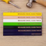 Personalized Measure Once Cuss Twice Set of 2 Carpenters Construction Pencil with Text Father's Day Christmas Birthday Gift for Him Handyman Carpenter
