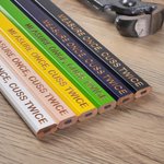 Personalized Measure Once Cuss Twice Set of 2 Carpenters Construction Pencil with Text Father's Day Christmas Birthday Gift for Him Handyman Carpenter