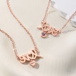 Gepersonaliseerde 1-3 Familie Hart Geboortesteen Liefde Ketting Sieraden met Namen Verjaardag Verjaardagscadeau voor vrouwen