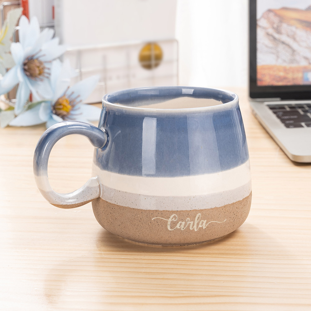 Tasse en céramique émaillée gradée personnalisée avec nom Cadeau d'anniversaire pour la famille et les amis