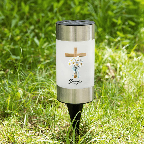 Personalised Exquisite Pigeon Butterfly Floral Solar Garden Light with Name and Text Cemetery Garden Memorial Gift for Bereaved Families