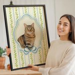 Personalised Watercolour and Coloured Pencil Style Pet Portrait Photo Canvas Painting with Name Home Decor Pet Birthday Gift for Pet Lovers Owners