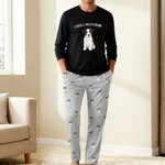 Pyjama à Manches Longues Personnalisé avec Photo de l'Animal de Compagnie et Texte Cadeau Anniversaire pour les Propriétaires d'Animaux de Compagnie
