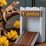 Personalised 3D Printed Castle Stone Wall Bridge Feeder Box with Text Reptile Habitat Adoption Anniversary Gift for Lizard Reptile Owners