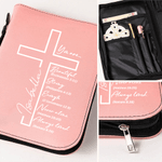 Personalisierte Multicolor Kreuz PU Leder Bibel Hülle Fall mit Namen Text und Tragegriff Taufe Geschenk für Christen