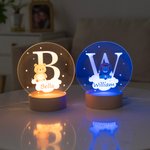 Henkilökohtainen unenomainen tähti pilvi useita eläimiä Initial LED yövalo nimi ja puinen pohja huoneen sisustus syntymäpäivä joululahja vauvoille lapsille lapsille