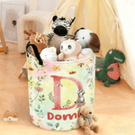 Personalized Cartoon Forest Animal Laundry Storage Basket with Name and Initial Daily Use Birthday Gift for Friend Family
