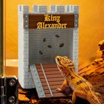 Personalised 3D Printed Castle Stone Wall Bridge Feeder Box with Text Reptile Habitat Adoption Anniversary Gift for Lizard Reptile Owners