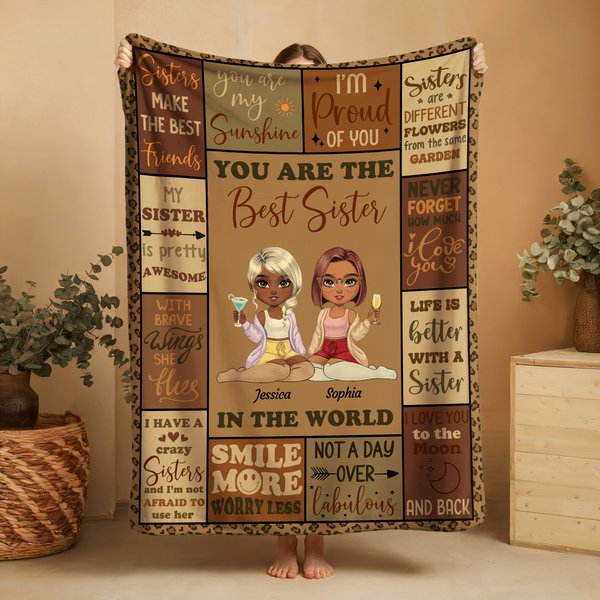 Personalised Cartoon Character Retro Checkerboard Soft Throw Blanket with Name Home Decor Daily Use Friendship Birthday Gift for Friends Sisters