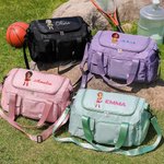 Personalised Cartoon Sporty Girl Character Multi-Compartment Travel Bag with Name and Shoulder Strap Travel Birthday Gift for Women Sport Lovers