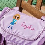 Personalised Cartoon Sporty Girl Character Multi-Compartment Travel Bag with Name and Shoulder Strap Travel Birthday Gift for Women Sport Lovers