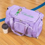 Personalised Cartoon Sporty Girl Character Multi-Compartment Travel Bag with Name and Shoulder Strap Travel Birthday Gift for Women Sport Lovers