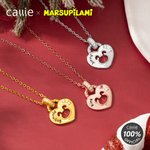 Personalised Birthstone Marsupilami Heart Lock Core Leopard Print Necklace with Name Birthday Gift for Friends Family | Callie × Marsupilami®